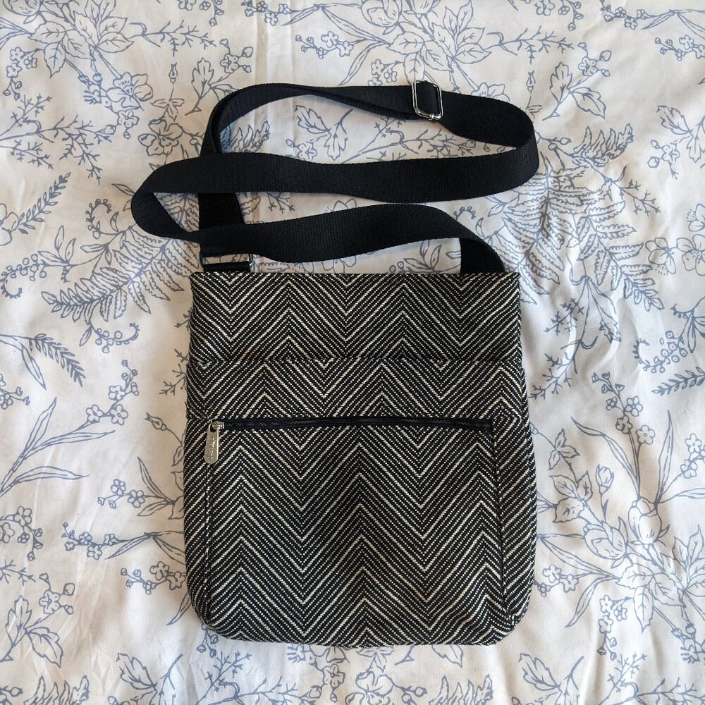 Thirty-One Black & Cream Crossbody Purse
